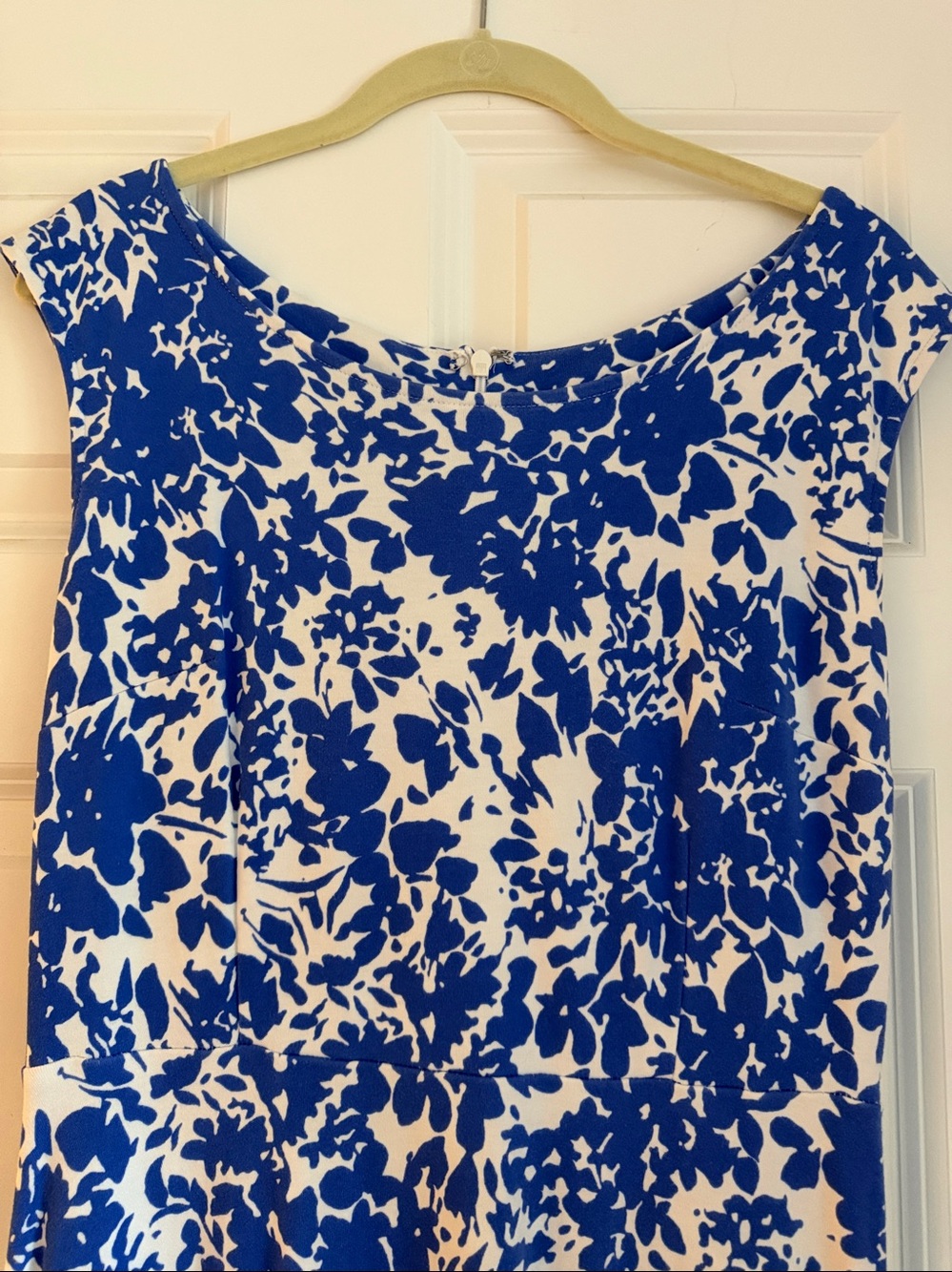 Talbots Blue and White Floral Midi Fit-and-Flare Dress - Picture 5 of 6